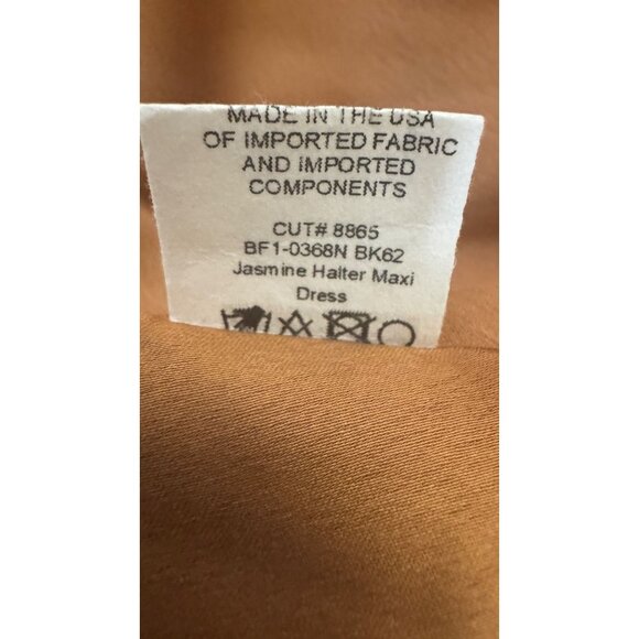 NWOT Medium Show Me Your Mumu Jasmine Halter Maxi Dress Copper Satin Luxe Formal - Picture 15 of 16